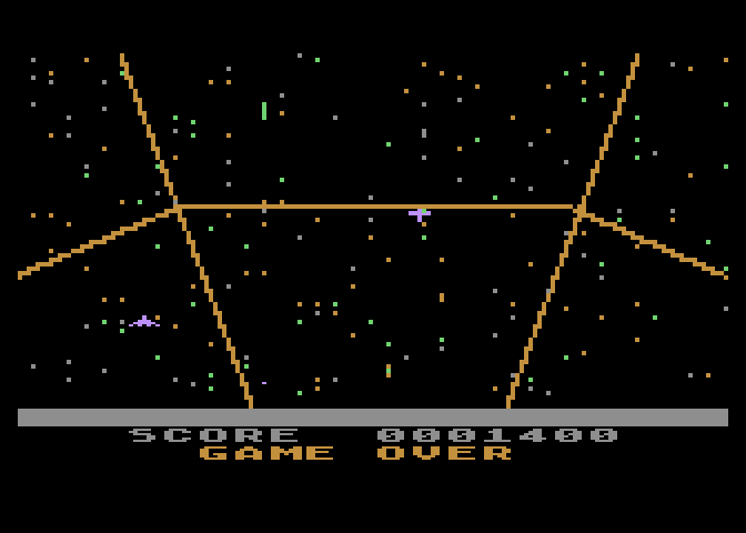 Last Warrior, The Atari 8-bit Screenshot: Game over.