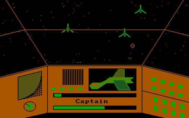 Last Warrior, The IBM PC/Compatibles Screenshot: Up to three ships may attack at a time.
