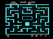 Ms. Pac-Man for TI-99/4A - The ghosts flash white when they are about to change back to their normal form.