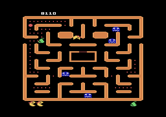 Ms. Pac-Man Atari 5200 Screenshot: Only a few dots left...