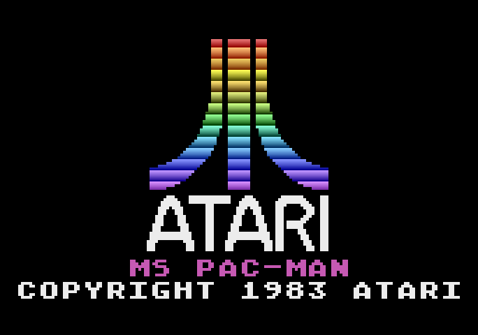 Ms. Pac-Man Atari 5200 Screenshot: Atari logo and game title.