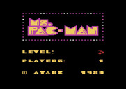 Ms. Pac-Man for Atari 5200 - Title screen and game options.