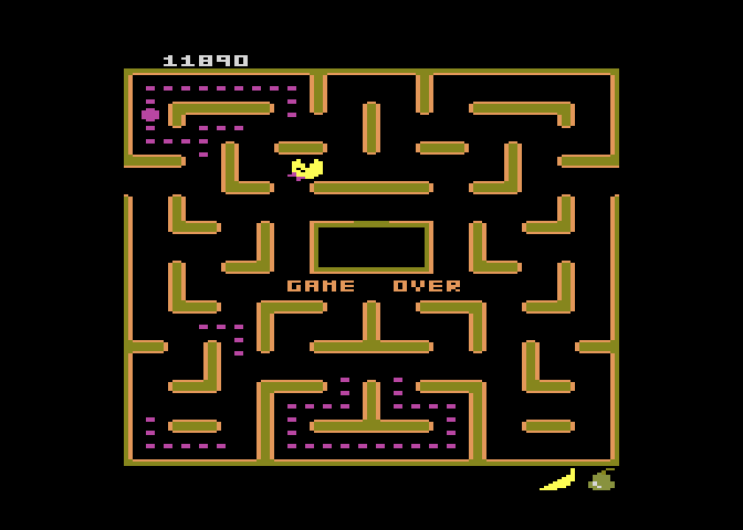 Ms. Pac-Man Atari 7800 Screenshot: Game over.
