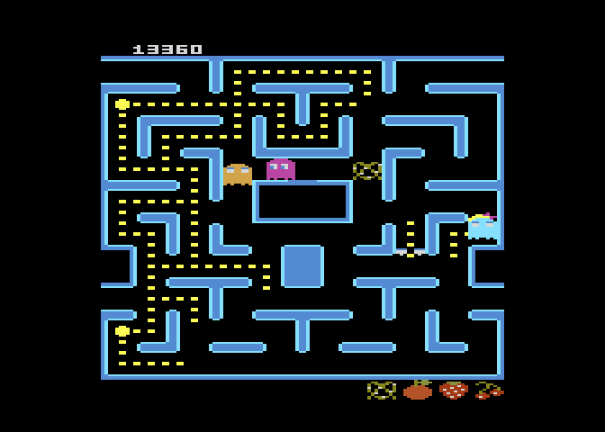 Ms. Pac-Man Atari 7800 Screenshot: The blue ghost got me!