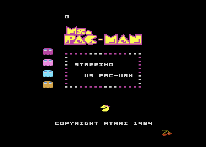 Ms. Pac-Man Atari 7800 Screenshot: Title screen.