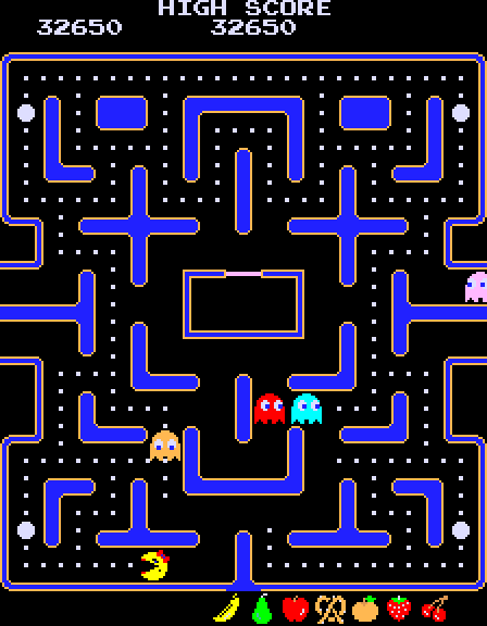 Ms. Pac-Man Arcade Screenshot: The fourth maze...