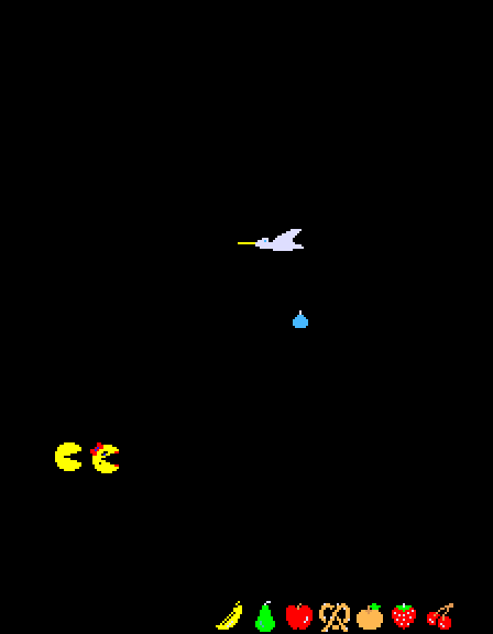 Ms. Pac-Man Arcade Screenshot: Junior arrives...