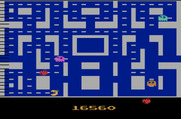 Ms. Pac-Man for Atari 2600 - The fruit bounces through the maze...
