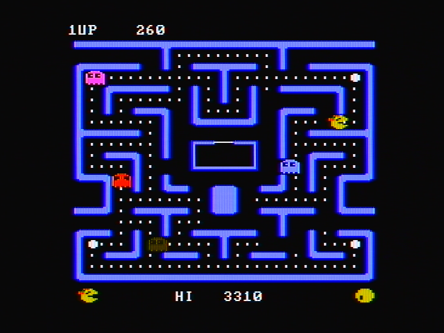 Ms. Pac-Man IBM PC/Compatibles Screenshot: There are several different maze layouts in the game.
