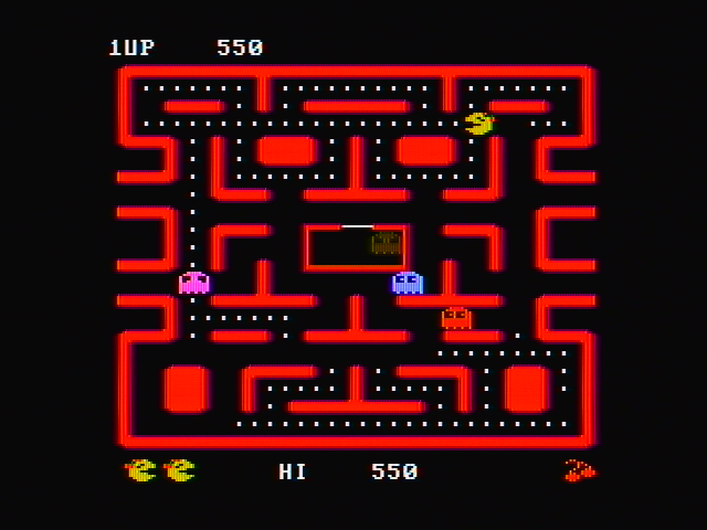 Ms. Pac-Man IBM PC/Compatibles Screenshot: Eating dots...