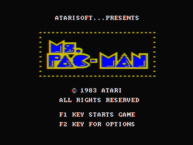 Ms. Pac-Man IBM PC/Compatibles Screenshot: Title screen.