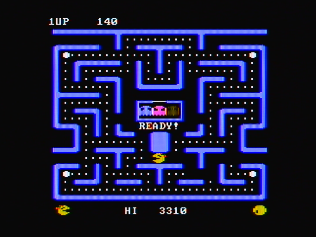 Ms. Pac-Man IBM PC/Compatibles Screenshot: Ready?
