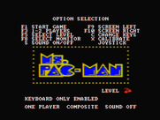 Ms. Pac-Man for IBM PC/Compatibles - Game options.