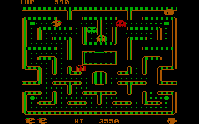 Ms. Pac-Man IBM PC/Compatibles Screenshot: There are several different maze layouts in the game.