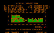 Ms. Pac-Man for IBM PC/Compatibles - Game options.