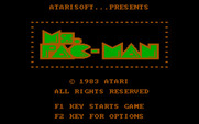 Ms. Pac-Man for IBM PC/Compatibles - Title screen.