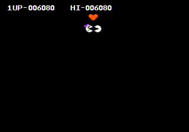 Ms. Pac-Man Apple II Screenshot: Level intermission.