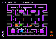 Ms. Pac-Man for Apple II - Collect the bouncing fruit for bonus points.