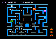 Ms. Pac-Man for Apple II - Use the tunnel to escape from ghosts.