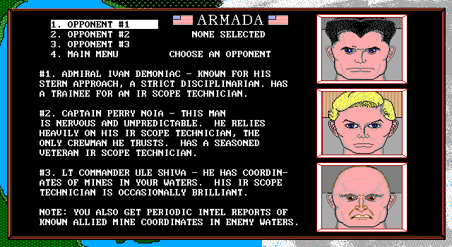 Armada IBM PC/Compatibles Screenshot: Your opponents.