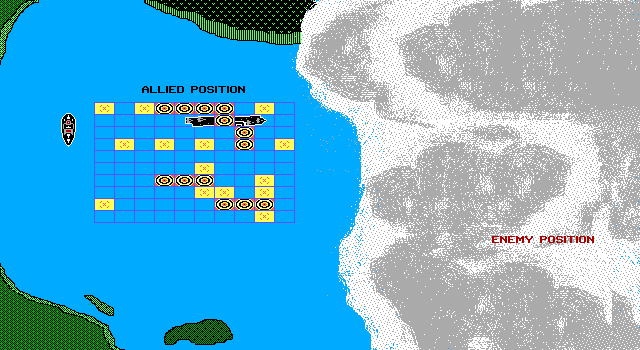 Armada IBM PC/Compatibles Screenshot: The enemy ships are obscured by clouds.