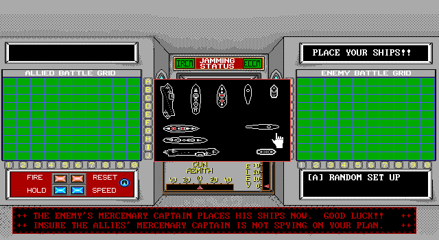 Armada IBM PC/Compatibles Screenshot: Start of a two player game.