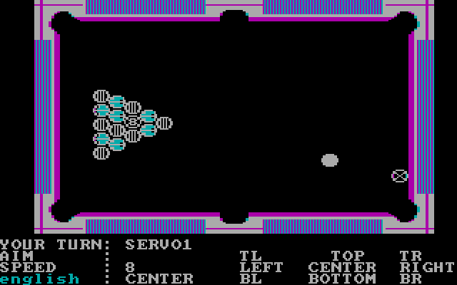 Rack 'em Up IBM PC/Compatibles Screenshot: Setting english on this break.