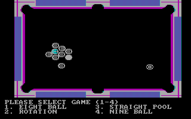 Rack 'em Up IBM PC/Compatibles Screenshot: Select a game.