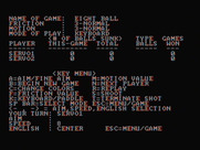Rack 'em Up for IBM PC/Compatibles - Game menu and instructions.