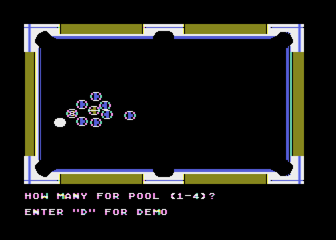 Rack 'em Up Atari 8-bit Screenshot: How many players?