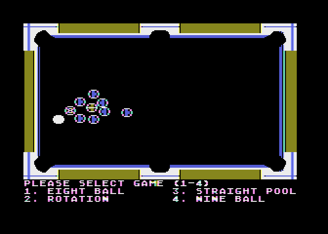 Rack 'em Up Atari 8-bit Screenshot: Select a game...