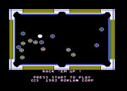 Rack 'em Up for Atari 8-bit - Title screen and game demo mode.