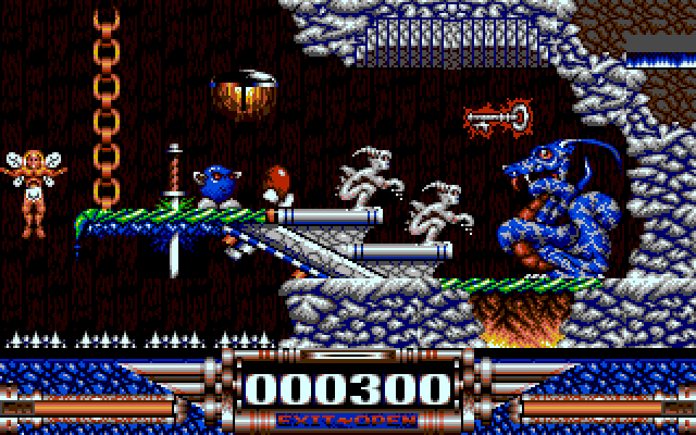 Demon Blue IBM PC/Compatibles Screenshot: I found a key!