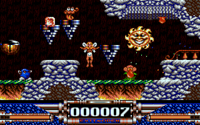 Demon Blue IBM PC/Compatibles Screenshot: Avoid all of these dangerous creatures.