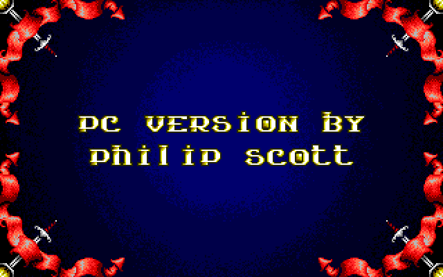 Demon Blue IBM PC/Compatibles Screenshot: One of several game credits screens.