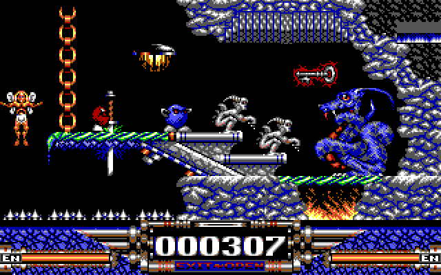 Demon Blue IBM PC/Compatibles Screenshot: Found a key!