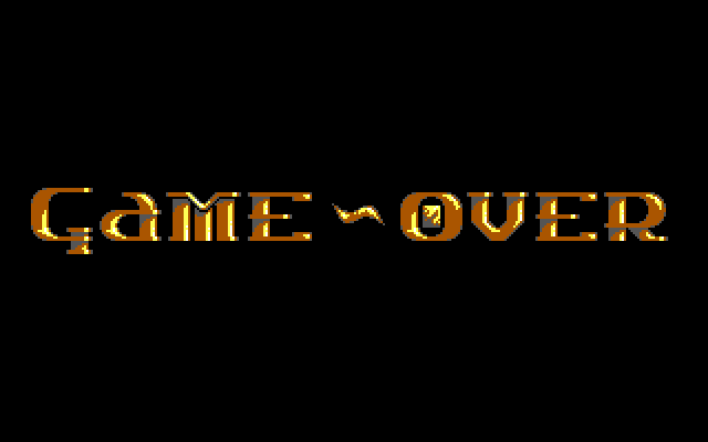 Demon Blue IBM PC/Compatibles Screenshot: Game over.
