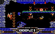Demon Blue for IBM PC/Compatibles - Trying to jump up to a platform.