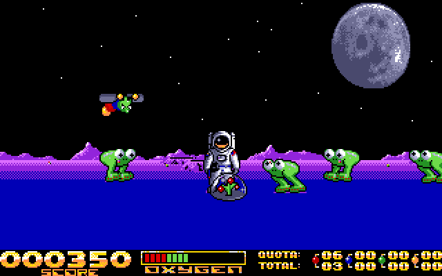 Space Vegetables IBM PC/Compatibles Screenshot: Harvest the space vegetables.