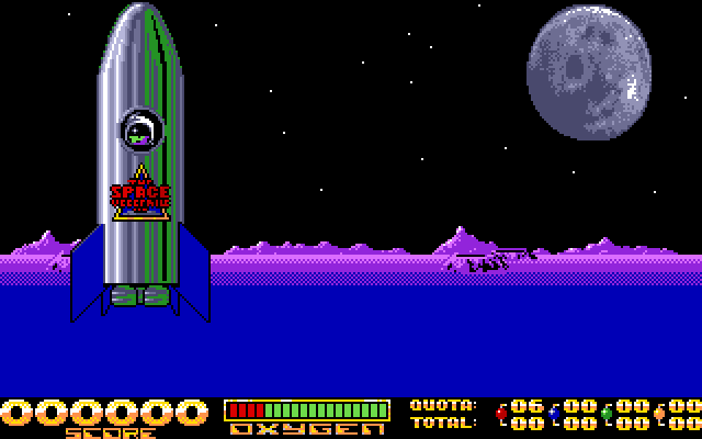 Space Vegetables IBM PC/Compatibles Screenshot: The Space Vegetable corps has landed.