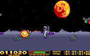 Space Vegetables for IBM PC/Compatibles - Shooting the creatures that try to eat your vegetables.