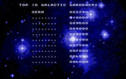 Space Vegetables for IBM PC/Compatibles - The high score table.