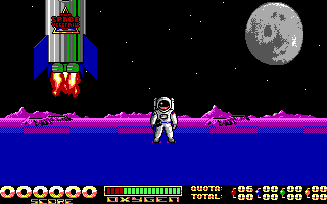 Space Vegetables IBM PC/Compatibles Screenshot: Game start.