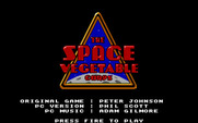 Space Vegetables for IBM PC/Compatibles - Title screen; press the fire button to play the game.