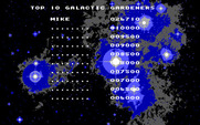Space Vegetables for IBM PC/Compatibles - The high score table.