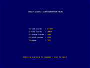 Crazy Eights for IBM PC/Compatibles - Configuration menu.