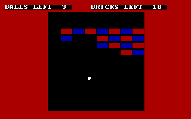 Knoxblock! IBM PC/Compatibles Screenshot: Slowly destroying some bricks.