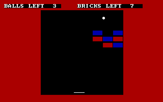 Knoxblock! IBM PC/Compatibles Screenshot: Only a few bricks to go.
