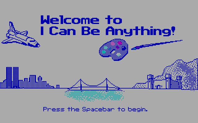 I Can Be Anything IBM PC/Compatibles Screenshot: Title screen 2.