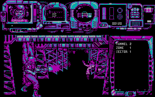Narco Police IBM PC/Compatibles Screenshot: Shooting an opponent...